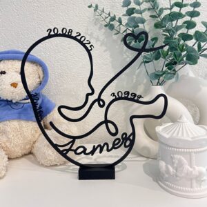 Persoonlijk baby silhouet in 3D