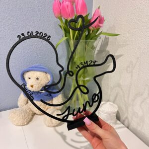 Persoonlijk baby silhouet in 3D