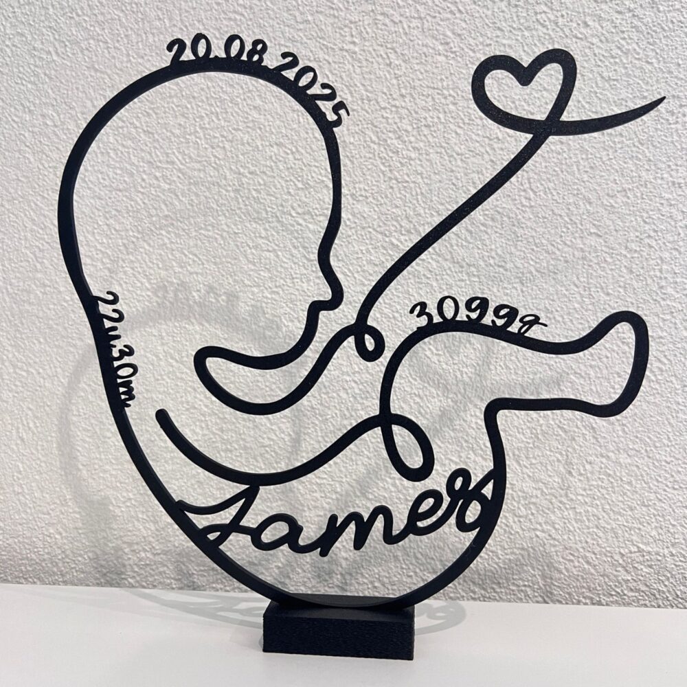 Persoonlijk baby silhouet in 3D - Afbeelding 5