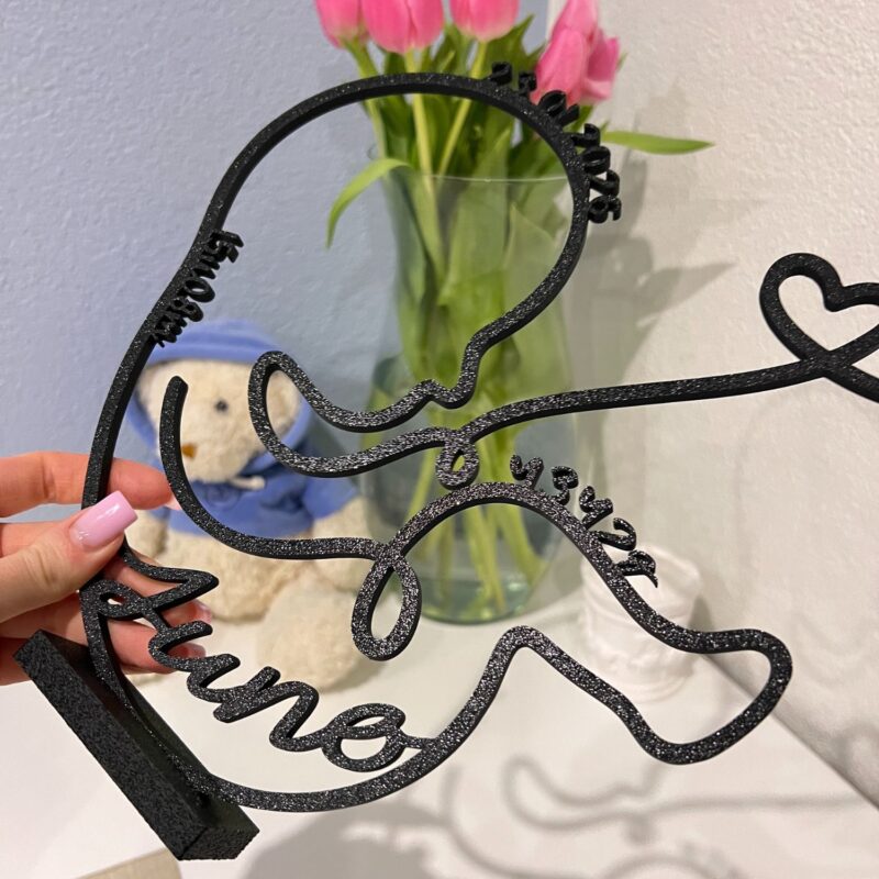 Persoonlijk baby silhouet in 3D zwart