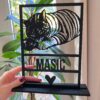 Gepersonaliseerd 3D huisdier in frame in zwart