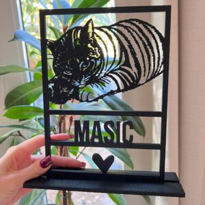 Gepersonaliseerd 3D huisdier in frame in zwart