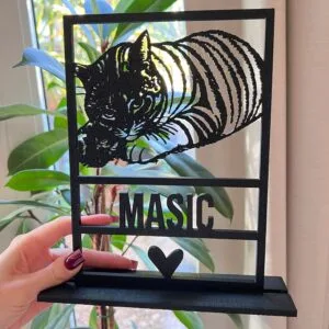 Gepersonaliseerd 3D huisdier in frame in zwart