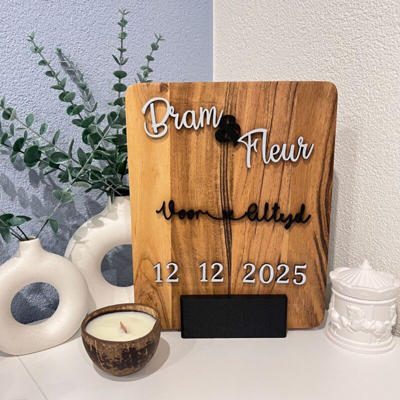 Houten trouwbord