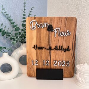 Houten trouwbord met letters voor altijd