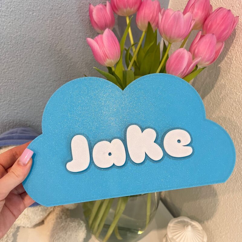 3D Naambordje Wolk