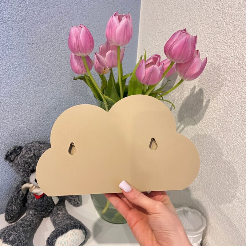 3D Cloud nameplate in beige