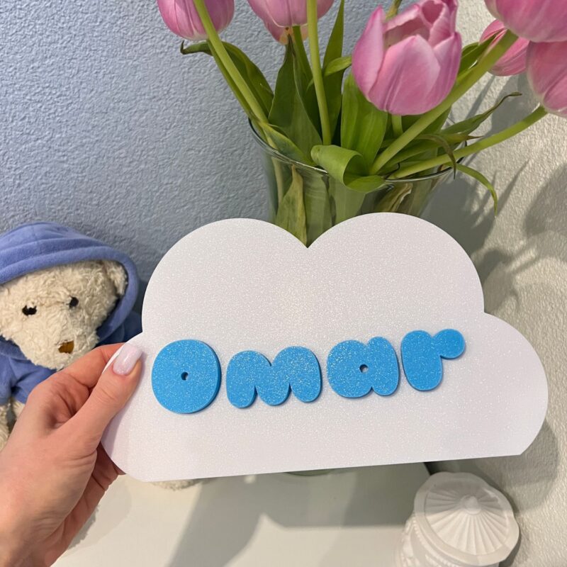 3D “Cloud” Nameplate in White